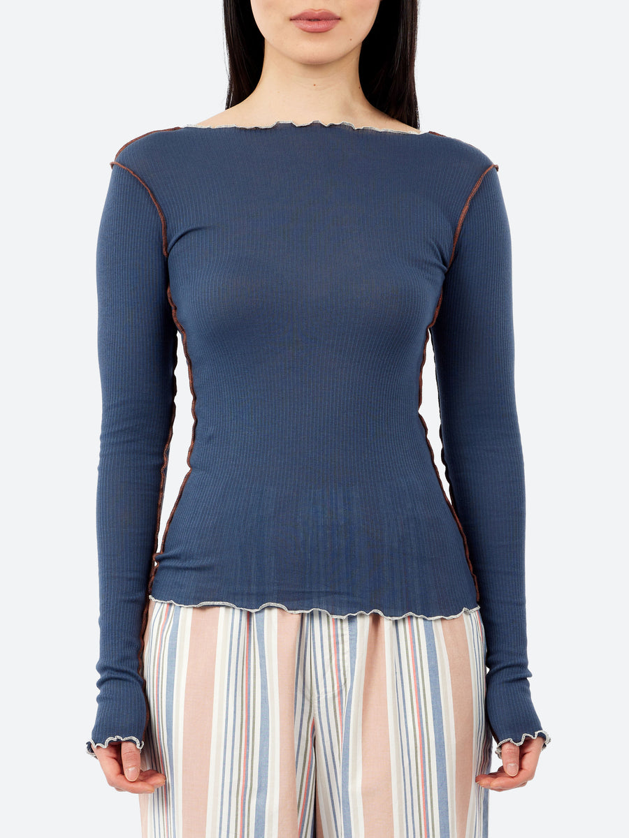 Baserange - Vein Long Sleeve Tee in Preston Blue – gravitypope