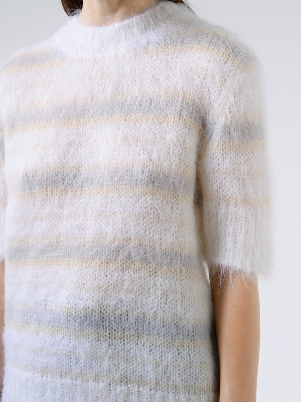 MOHAIR AND WOOL STRIPED TOP