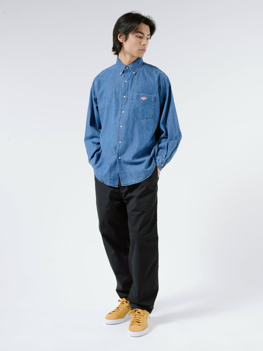 美品chiiiibag Dolman Sleeve Dungaree Shirt Danton - Men's Denim Dungaree B.D. Shirt in Light Indigo – gravitypope