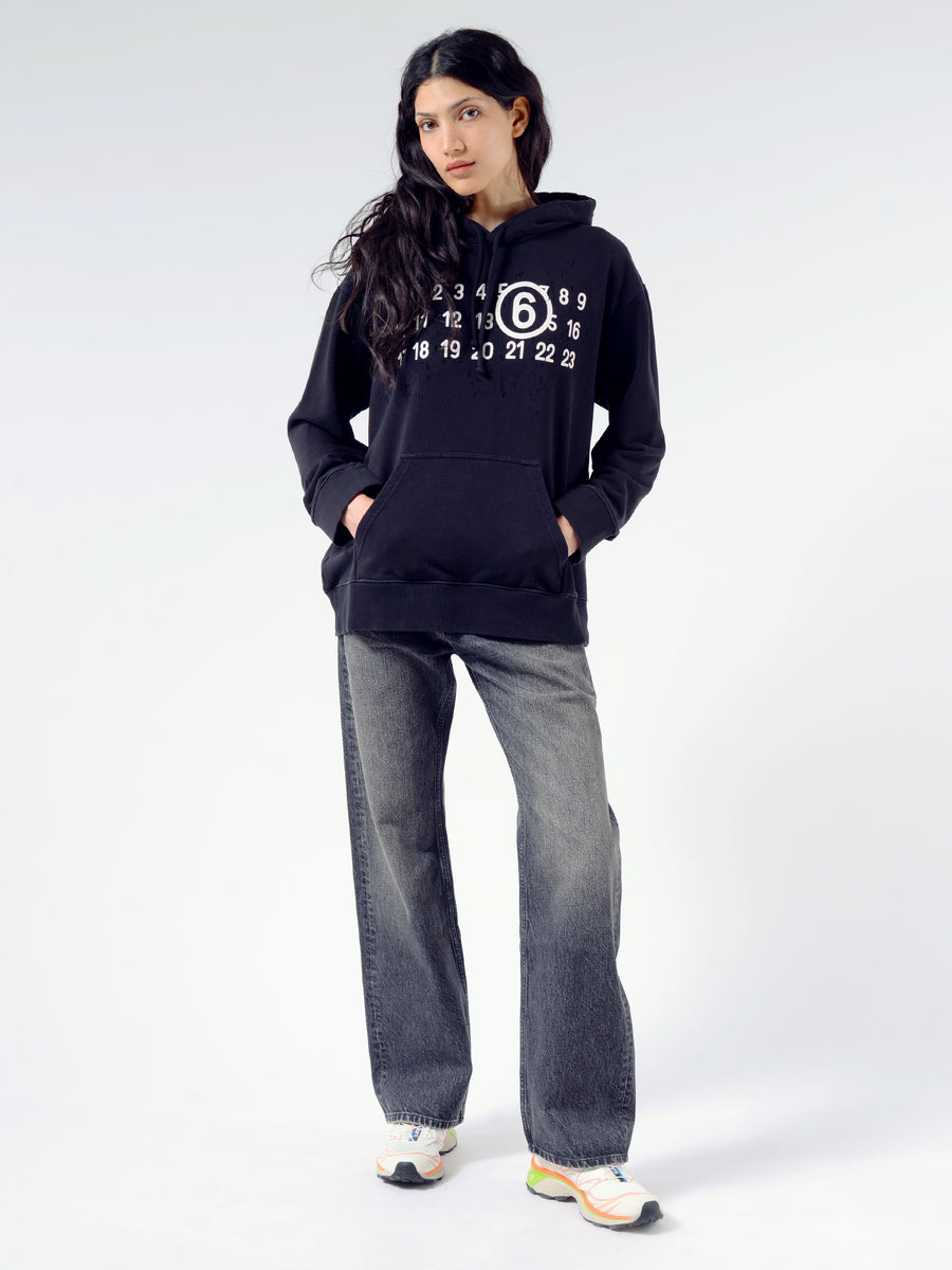 MM6 Maison Margiela - Logo Hoodie in Black – gravitypope