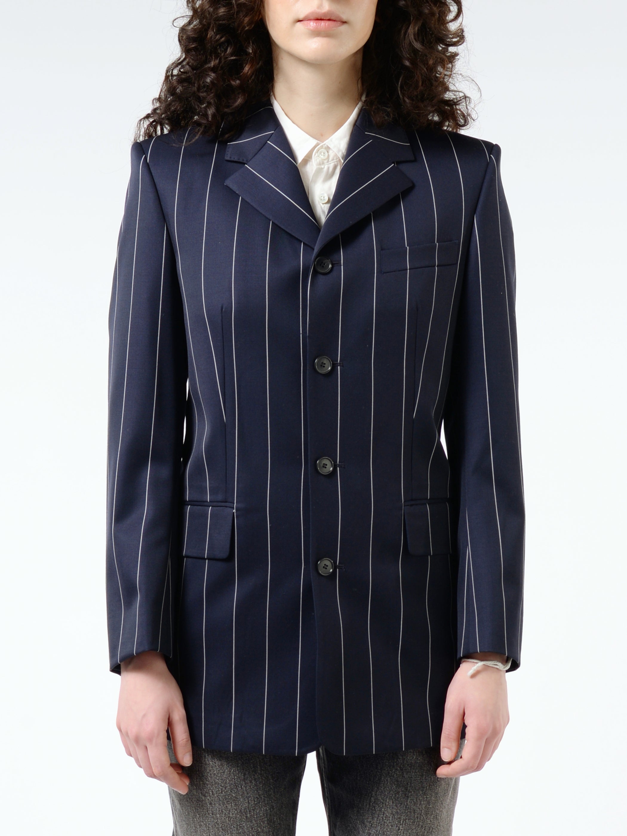 Wool Pinstripe Blazer