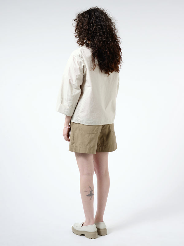WOMEN'S COTTON WEATHER COLLARLESS SHORT JACKET
