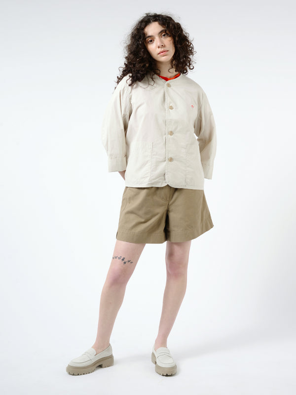 WOMEN'S COTTON WEATHER COLLARLESS SHORT JACKET