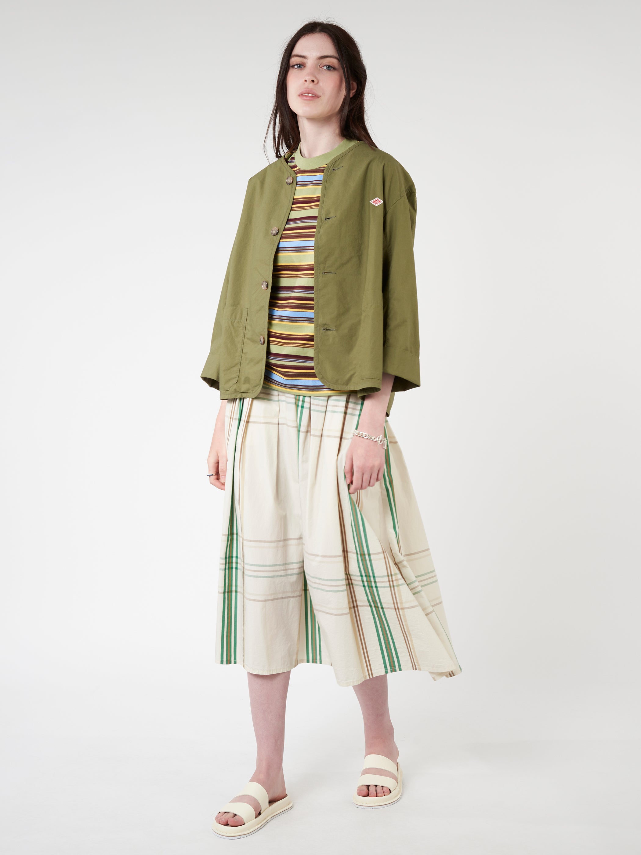 Women's Cotton Weather Collarless Short Jacket