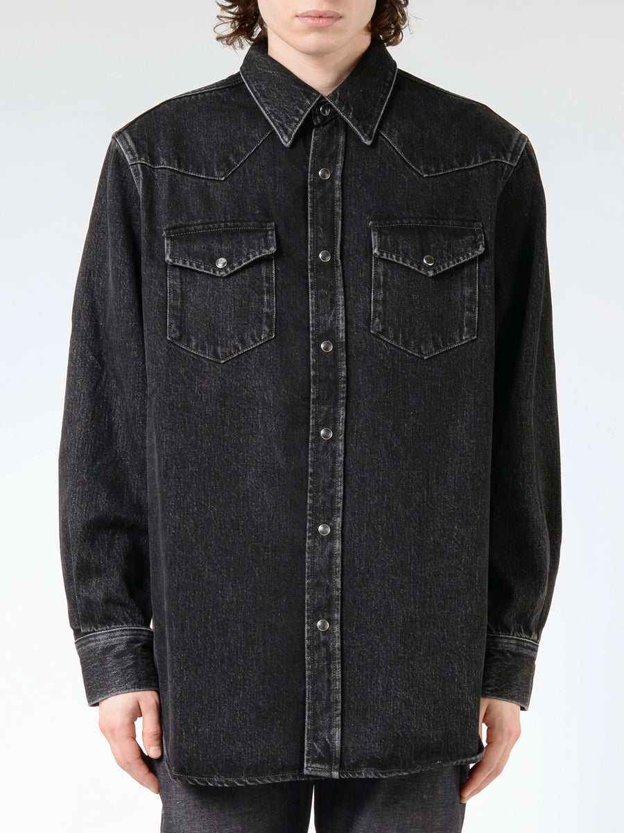 Acne Studios - Denim Button-Up Shirt in Black – gravitypope