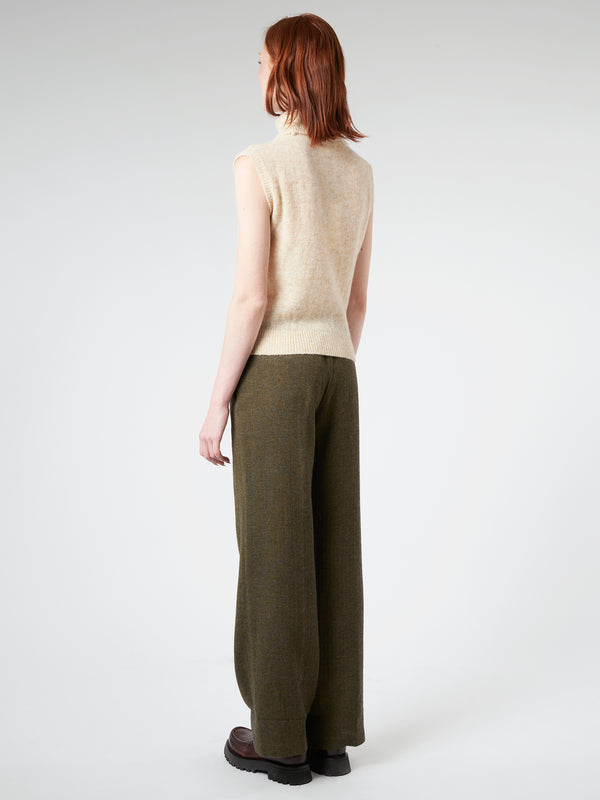 KNITTED VEST WITH HIGH COLLAR