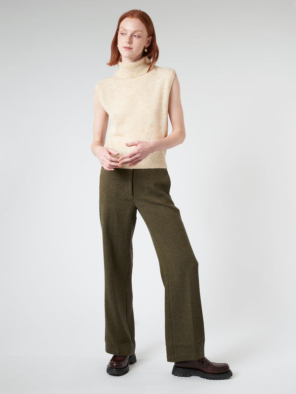 KNITTED VEST WITH HIGH COLLAR