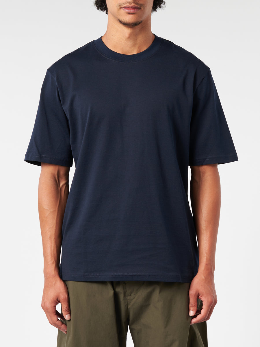 STUDIO NICHOLSON｜ (BRIC SHORT SLEEVE T-SHRIT BLACK (132 Bric T-Shirt in Darkest Navy | Classic T-Shirt | Studio