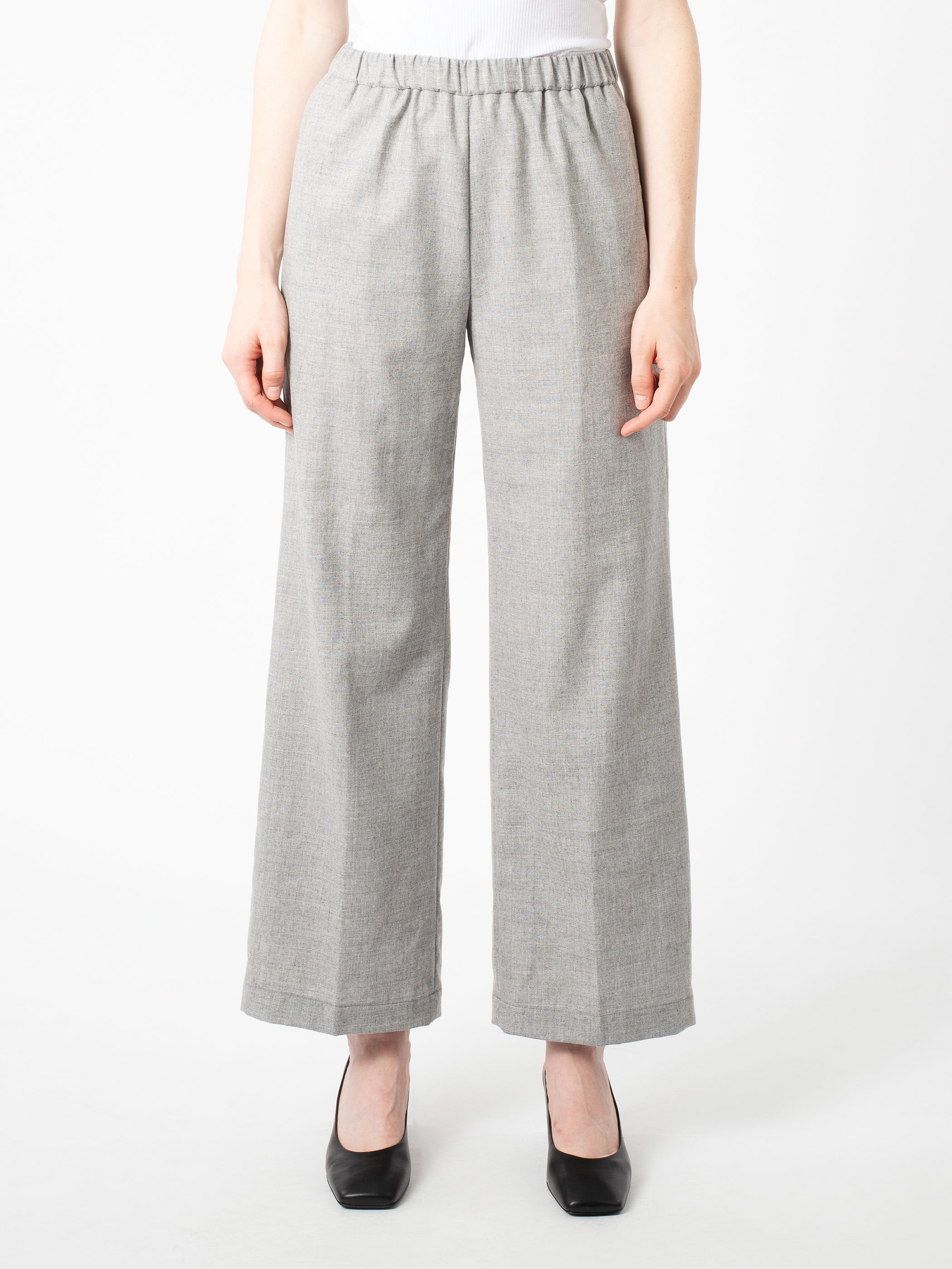 Wool Blend Wide Trousers