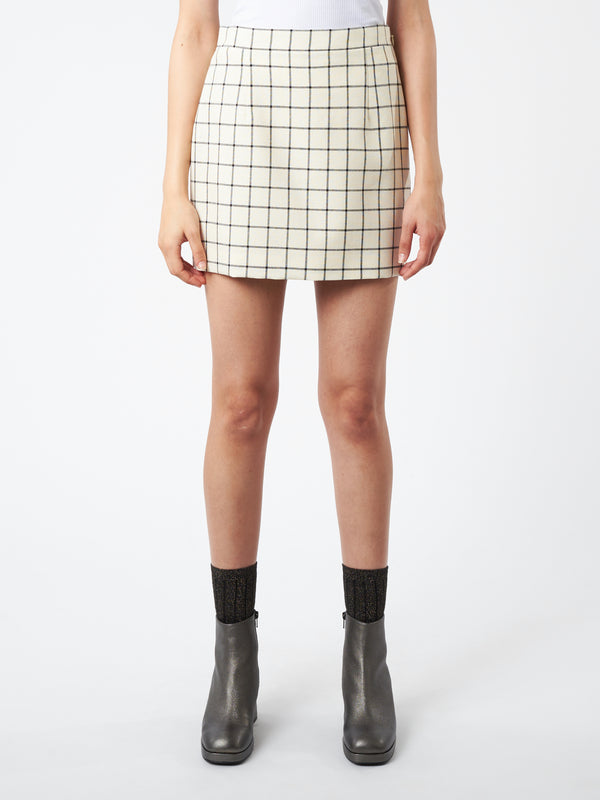 WOOL CHECK MINI SKIRT