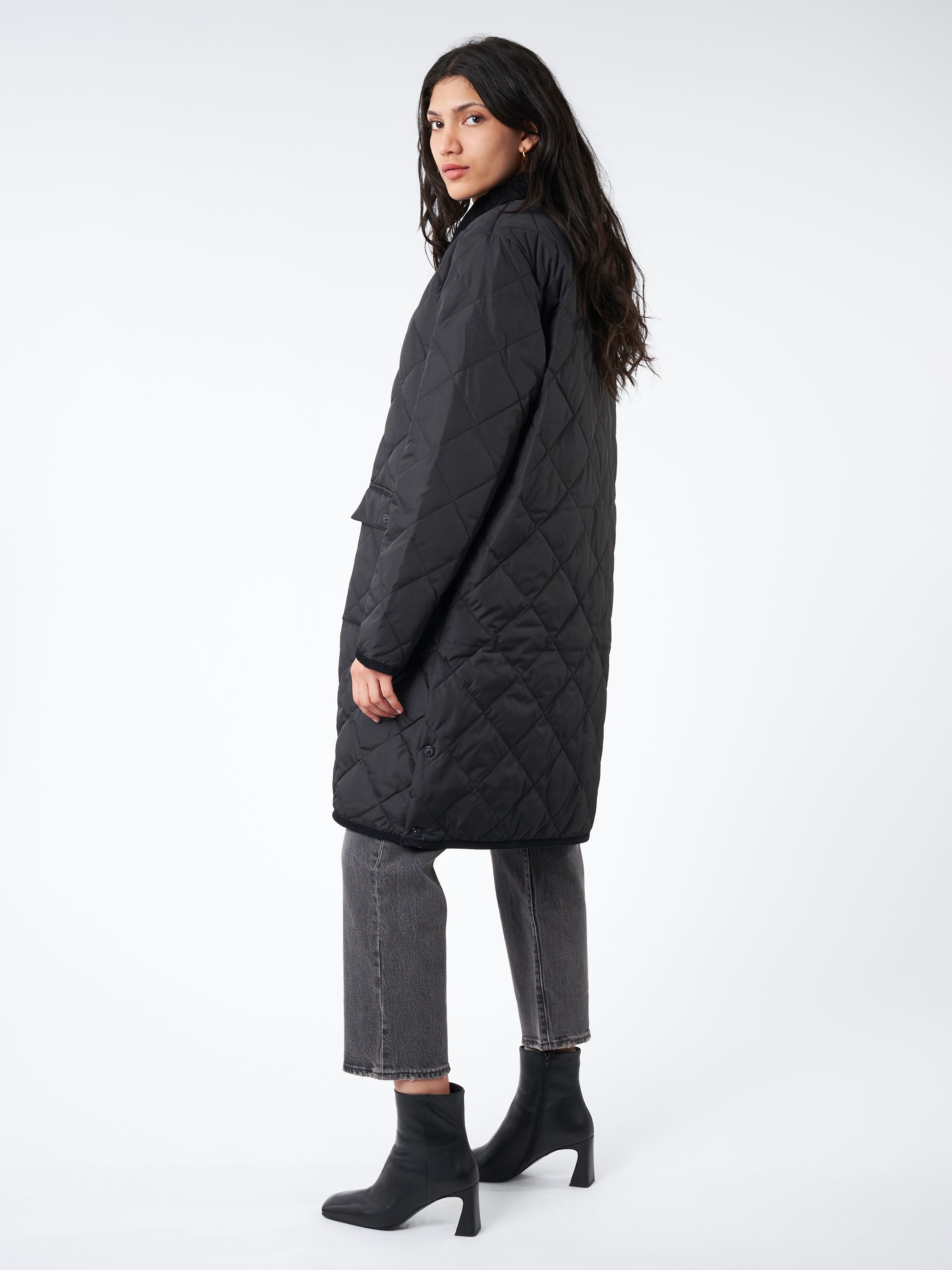 Piping Long Down Coat