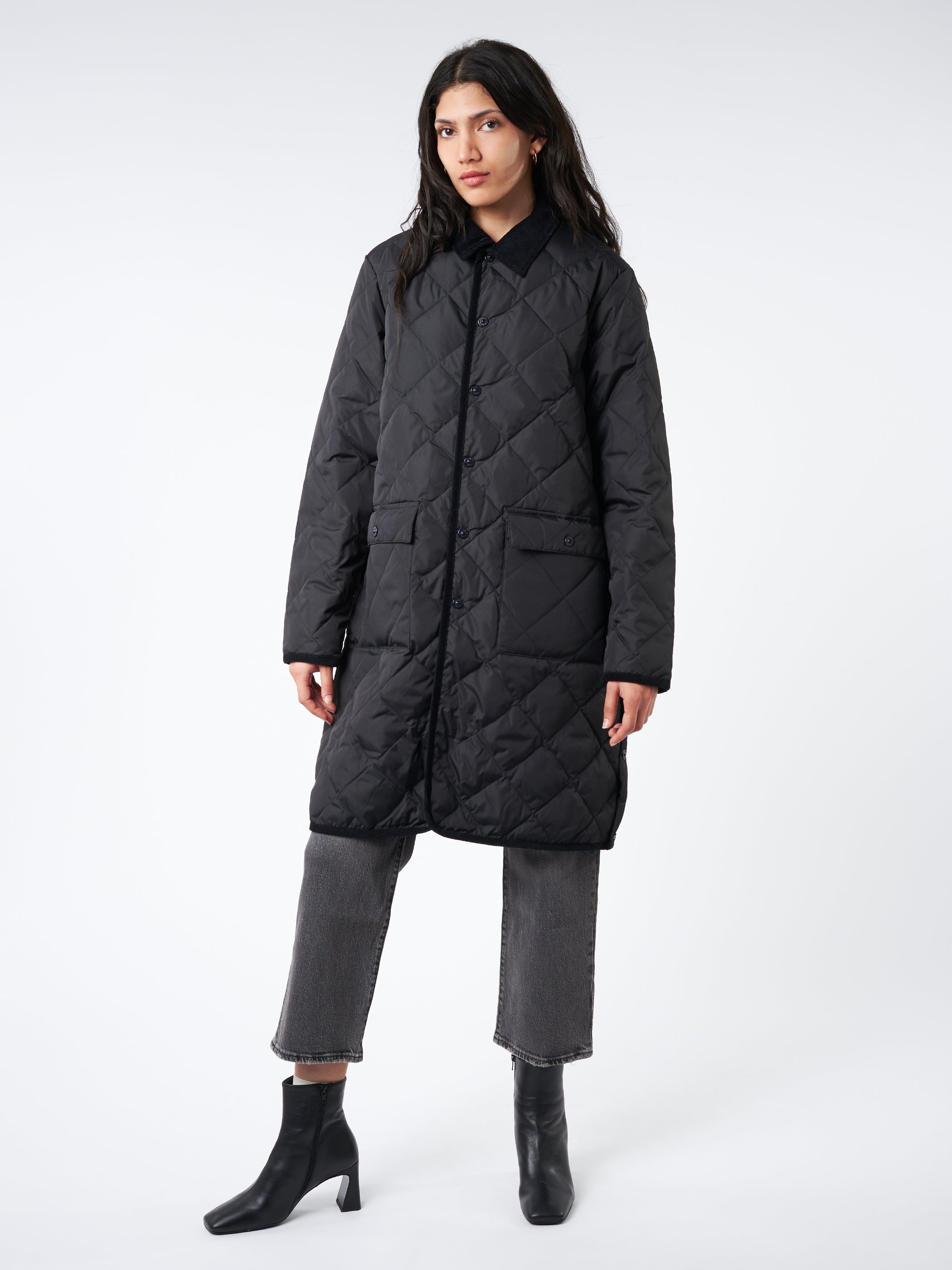 Piping Long Down Coat