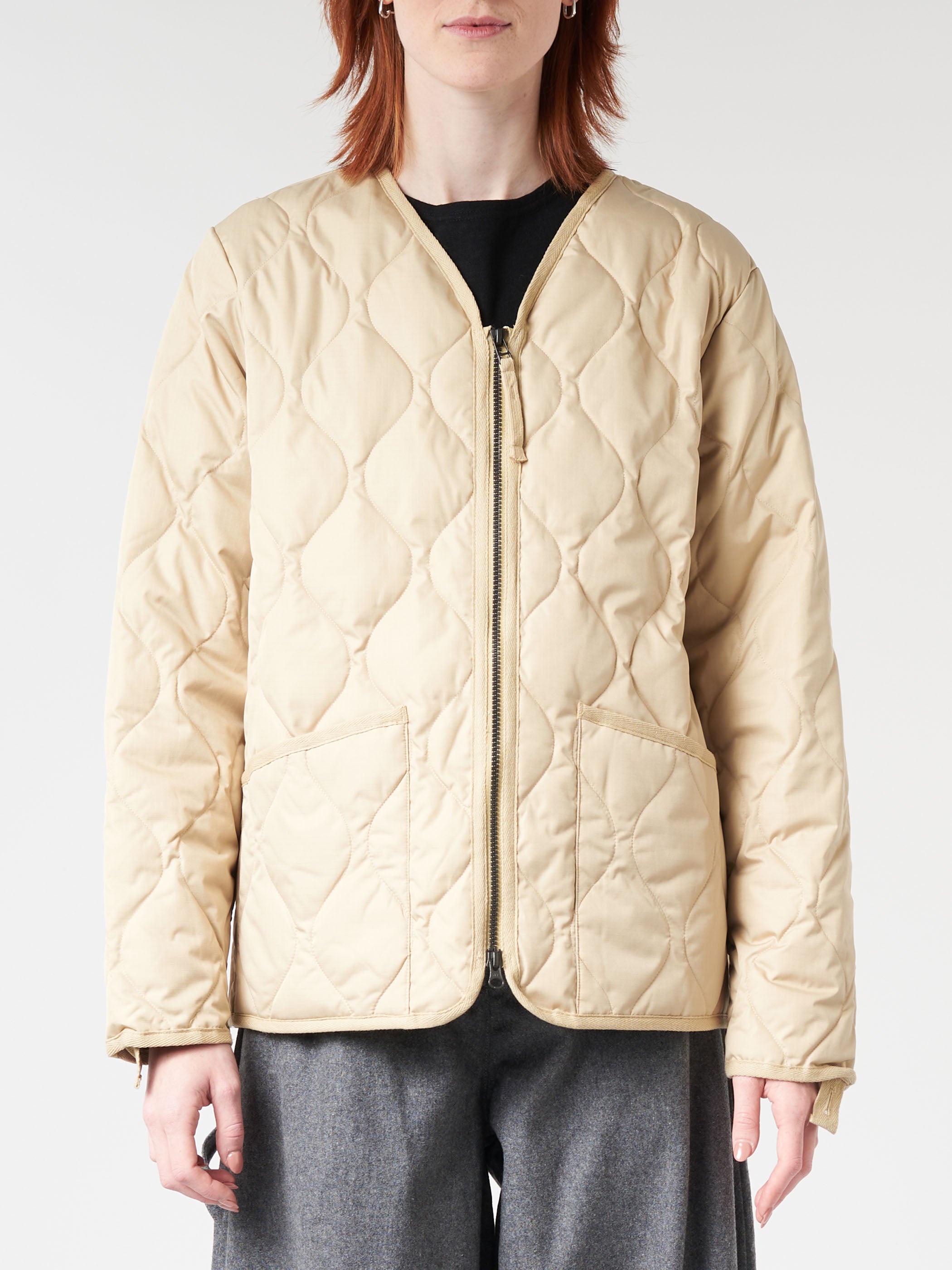 Military Zip V-Neck Down Jacket