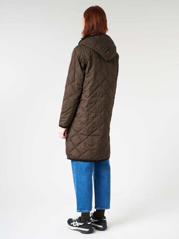 PIPING HOOD LONG DOWN COAT