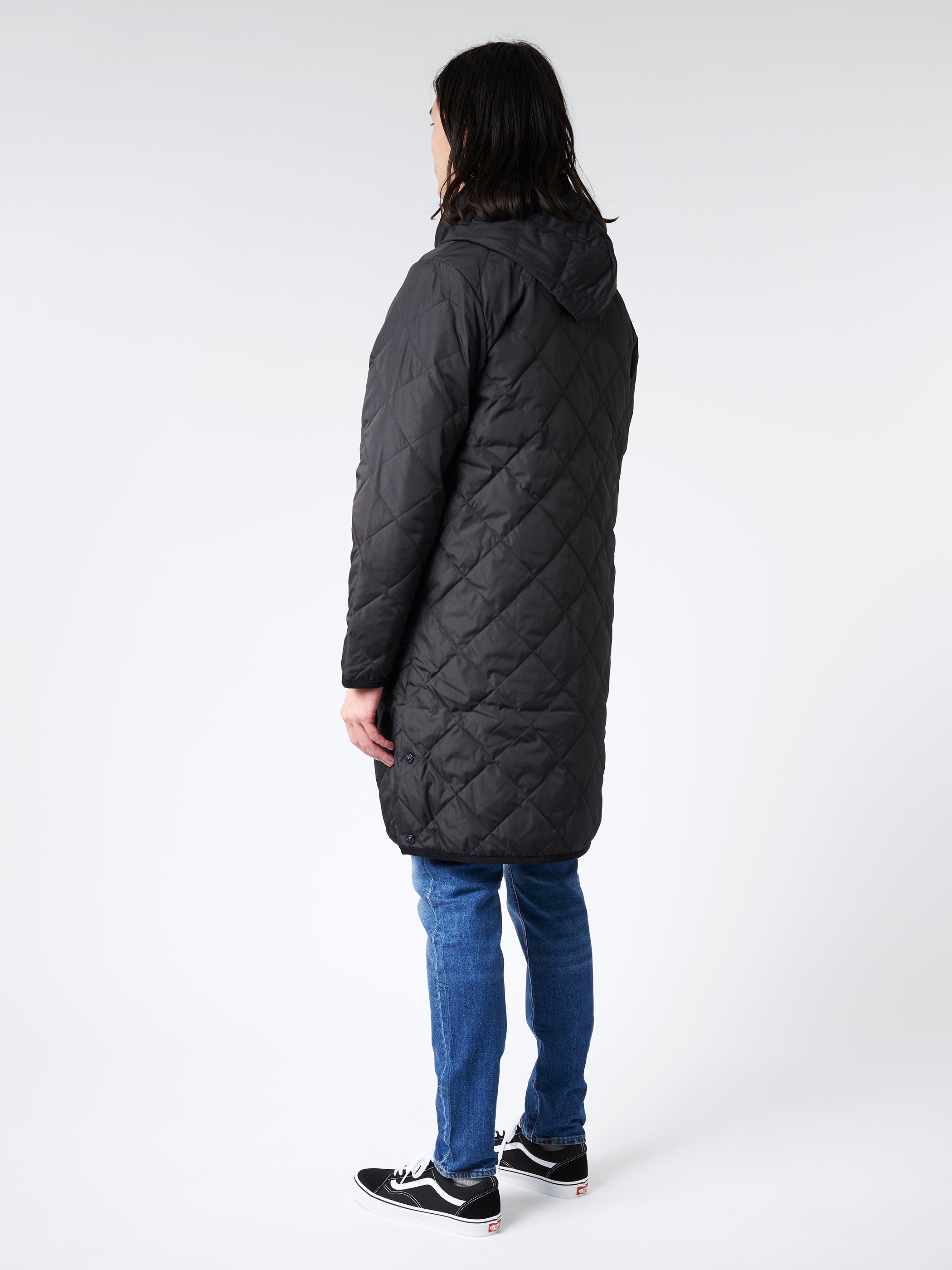 Piping Hood Long Down Coat