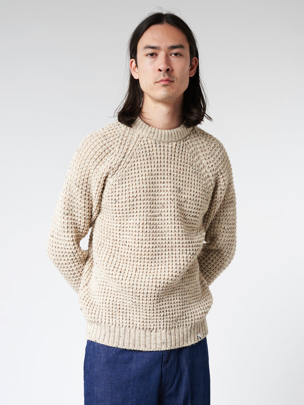 WAFFLE CREW NECK JUMPER