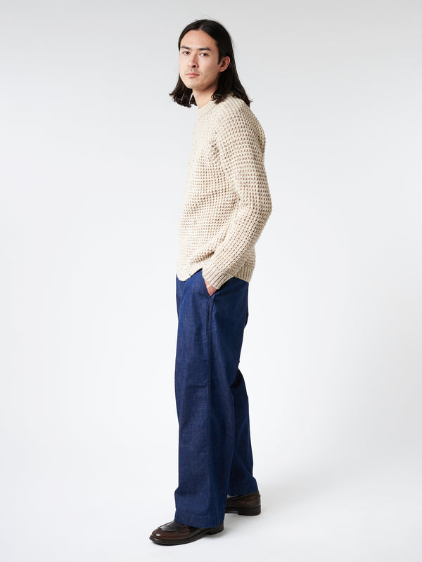 WAFFLE CREW NECK JUMPER