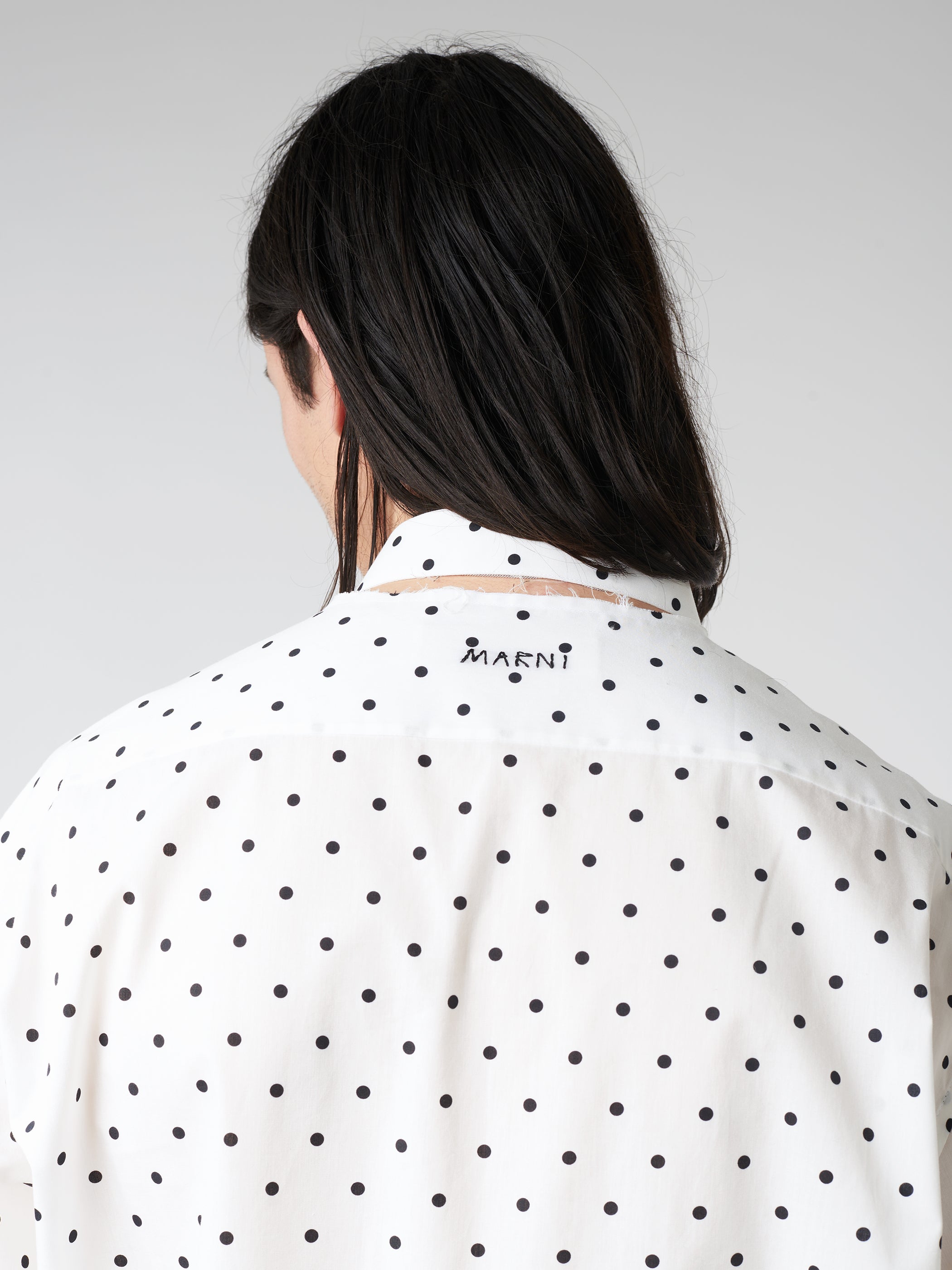 Poplin Long-Sleeved Shirt With Polka Dots