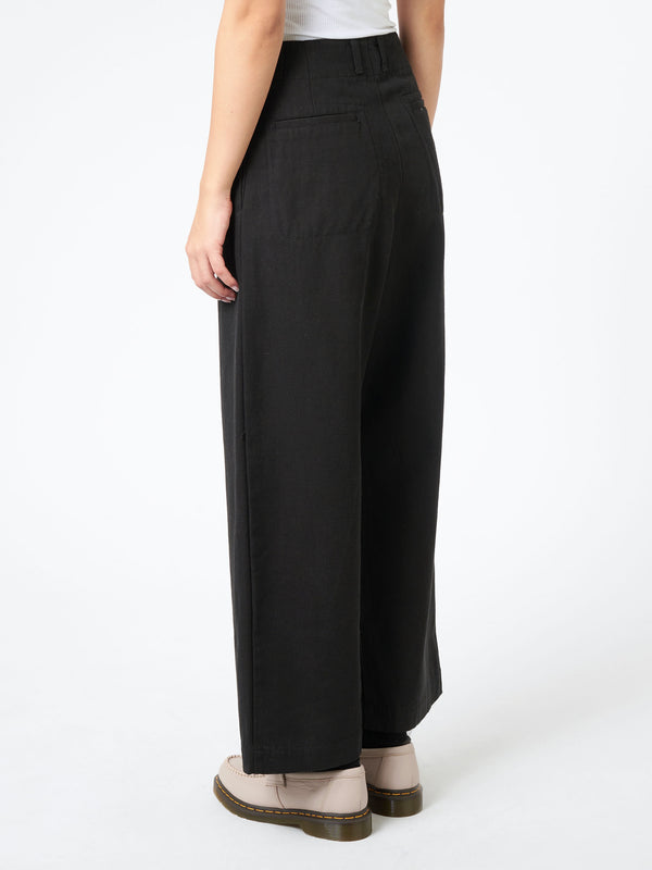 NATURAL DYED TWILL WIDE STRAIGHT PANTS
