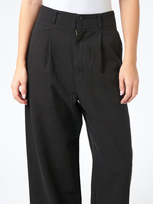 NATURAL DYED TWILL WIDE STRAIGHT PANTS