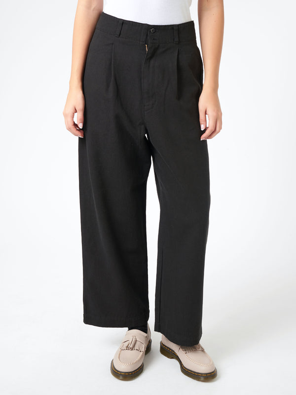 NATURAL DYED TWILL WIDE STRAIGHT PANTS