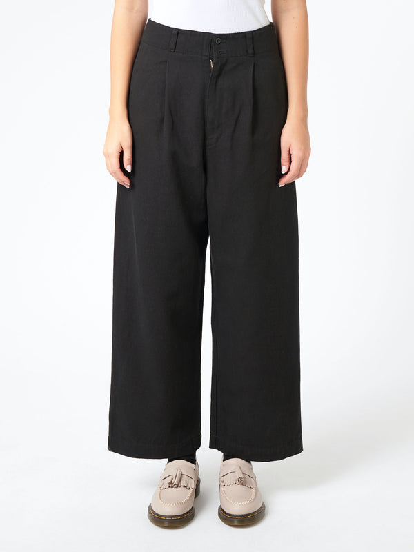 NATURAL DYED TWILL WIDE STRAIGHT PANTS