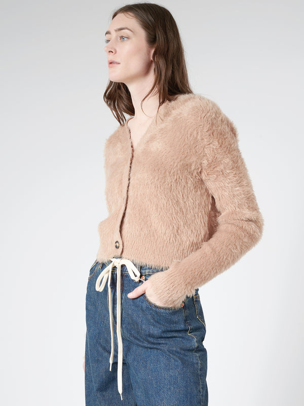 FLUFFY KNIT CARDIGAN