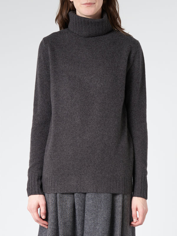 GARMENT DYED MERINO WOOL TURTLENECK