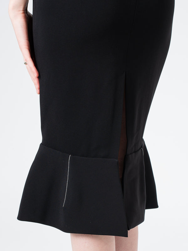 CADY SHEATH DRESS WITH FLOUNCE HEM