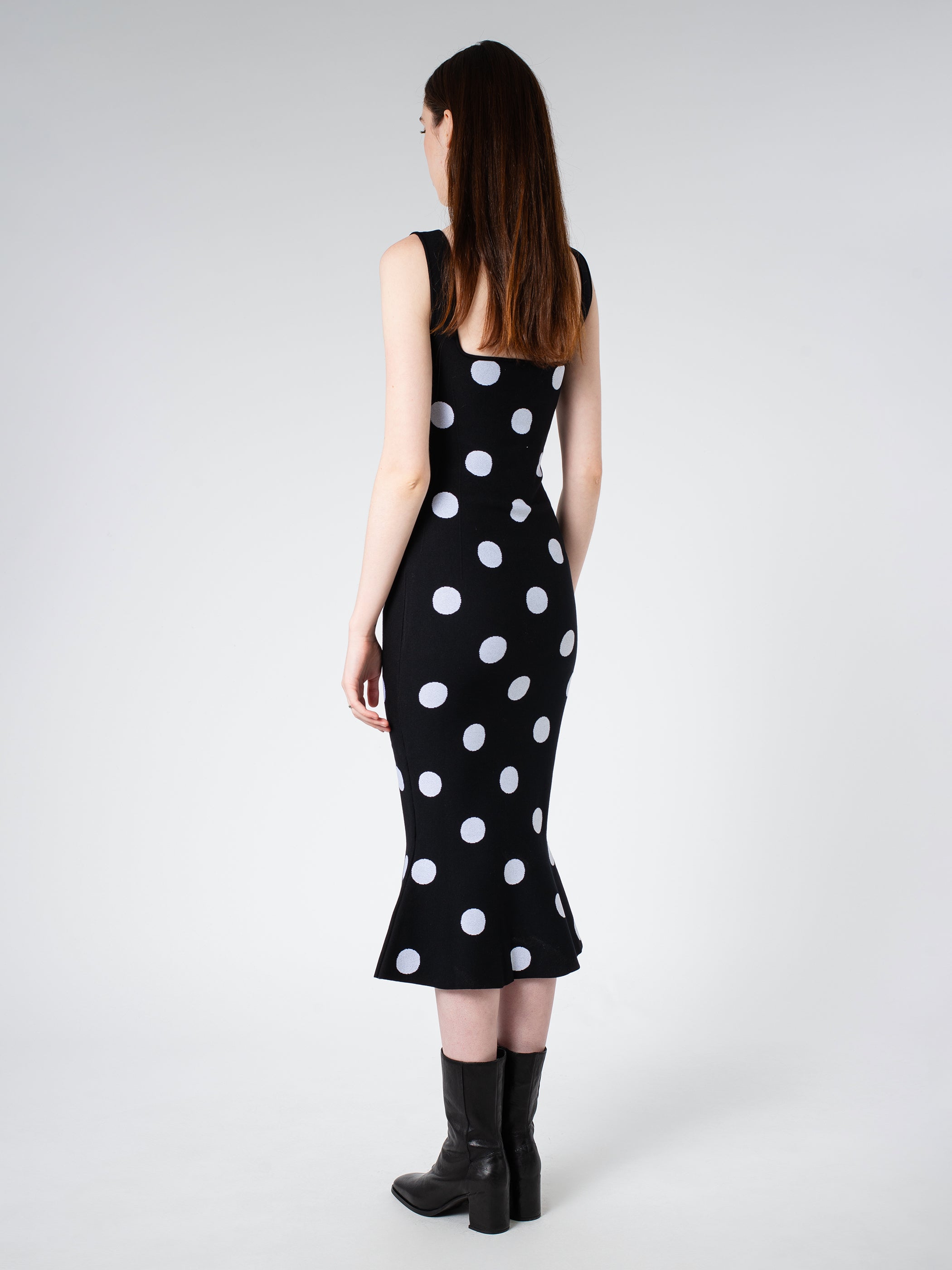 Viscose Sheath Dress with Polka Dots