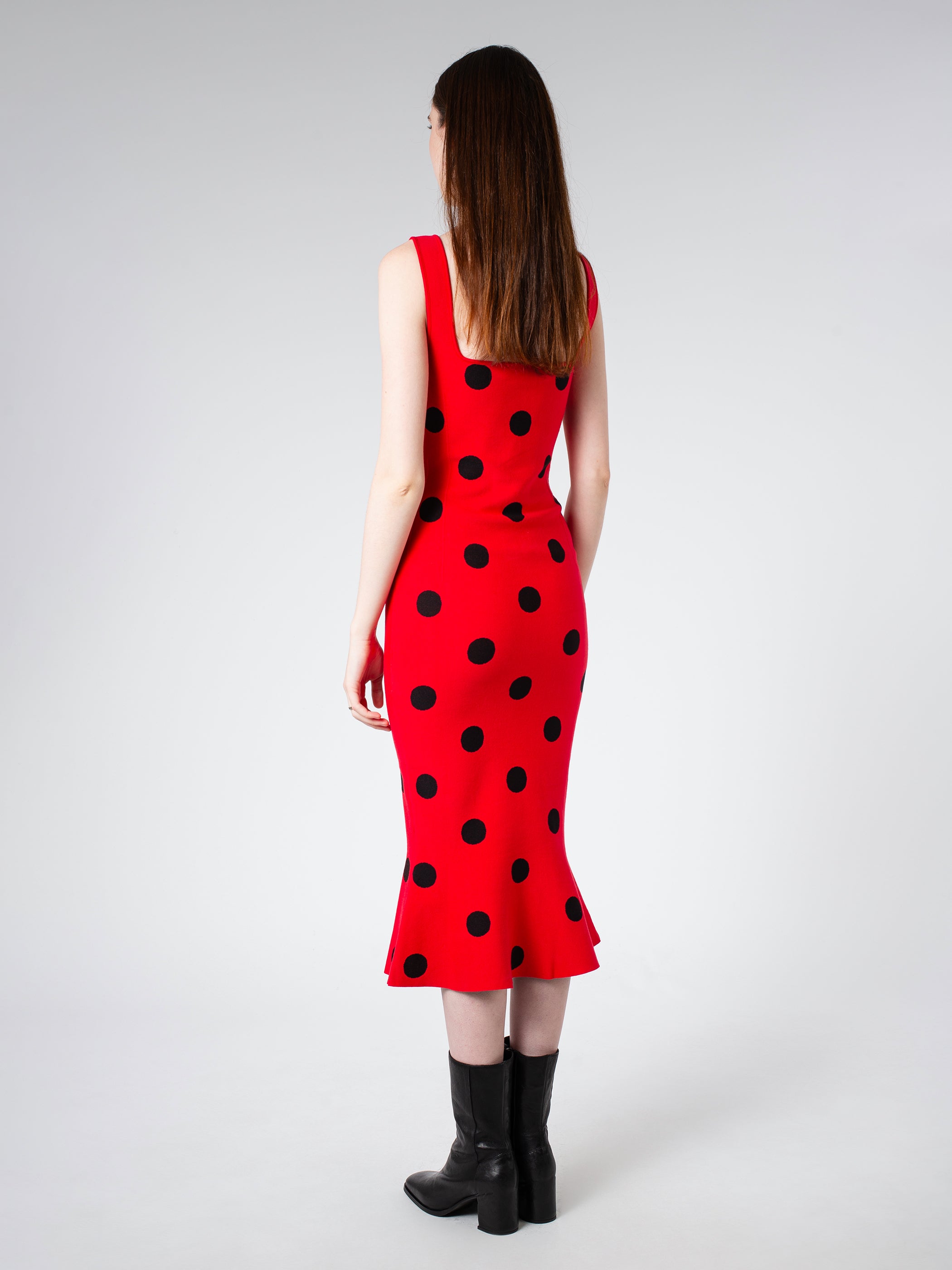 Viscose Sheath Dress with Polka Dots