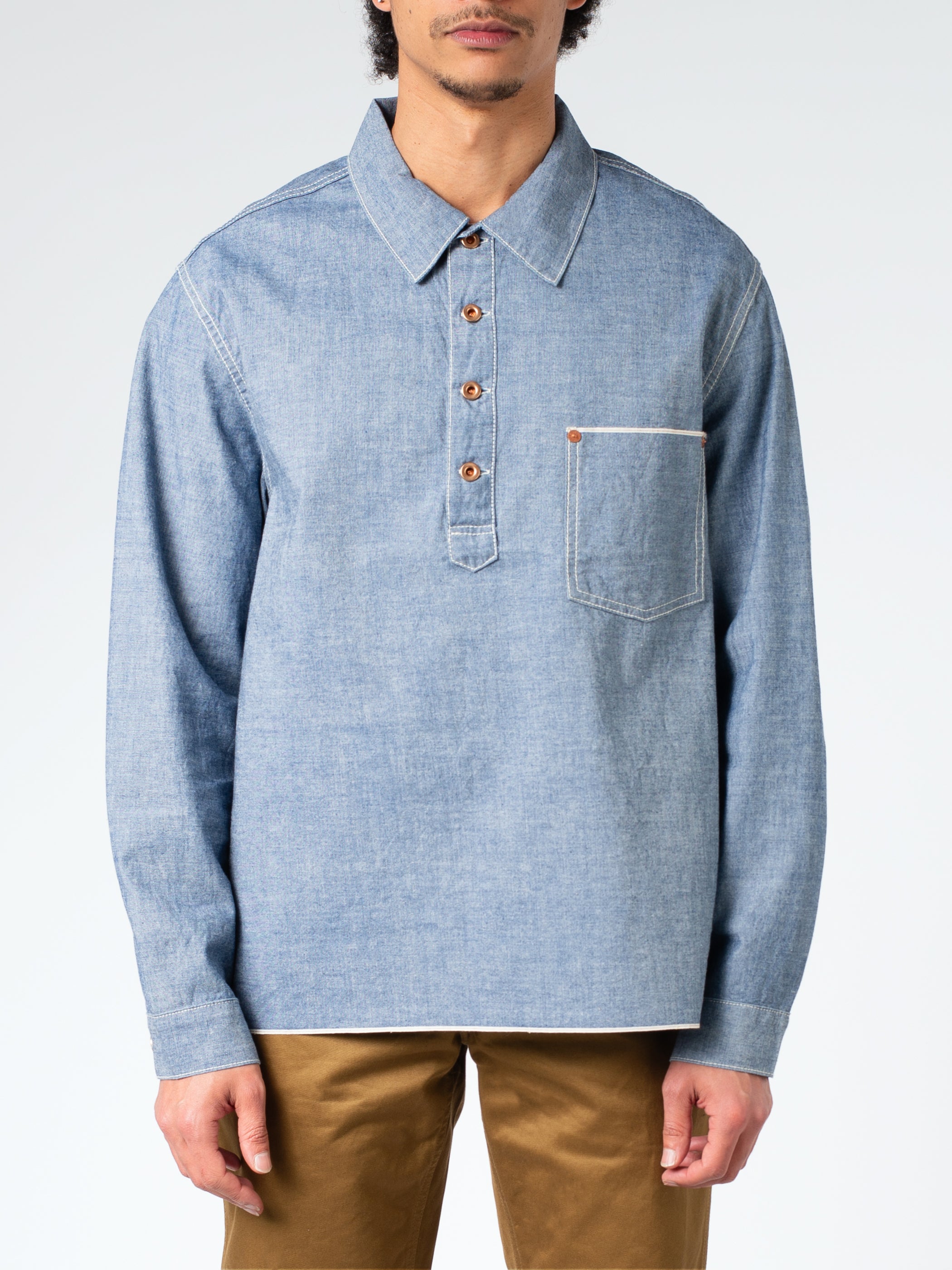 Chambray Pull-Over Shirt