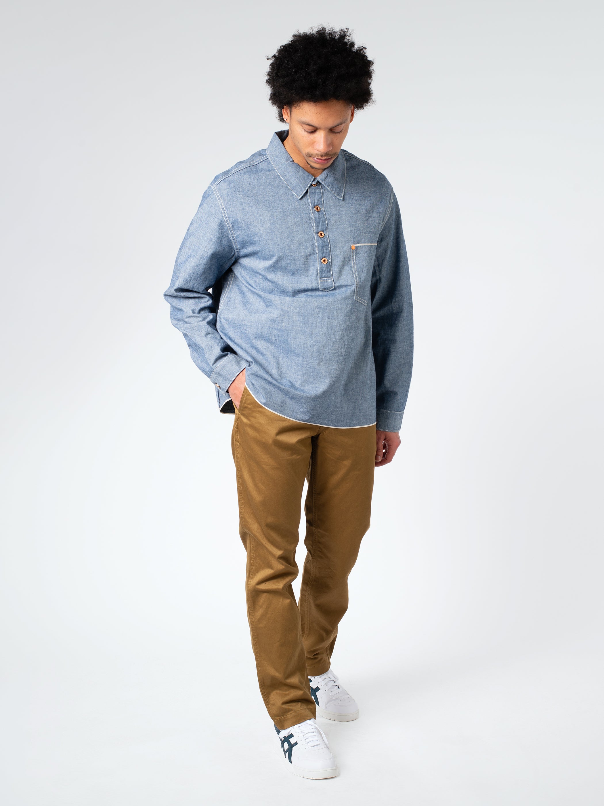 Chambray Pull-Over Shirt