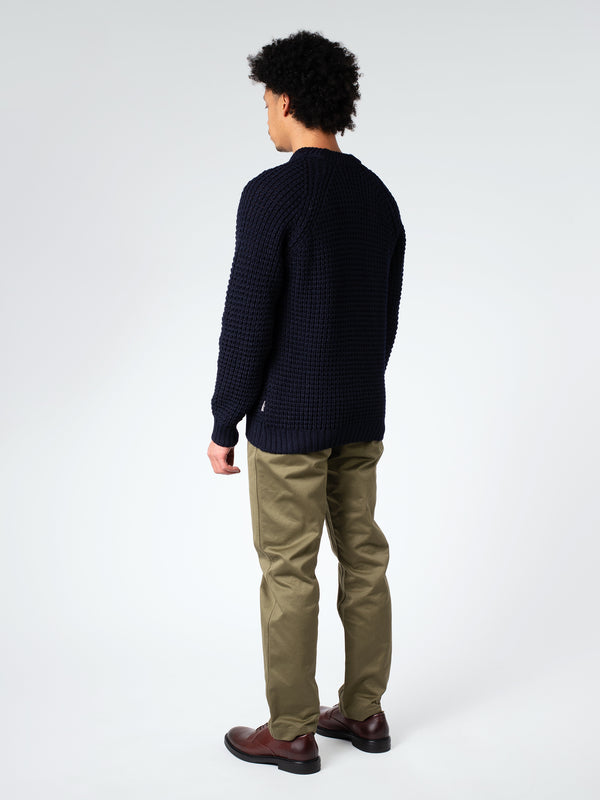 WAFFLE CREW NECK JUMPER