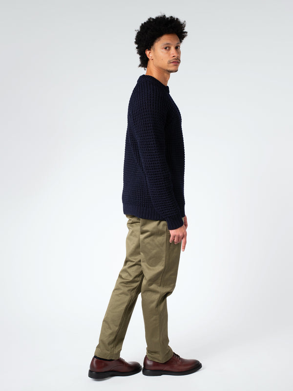 WAFFLE CREW NECK JUMPER