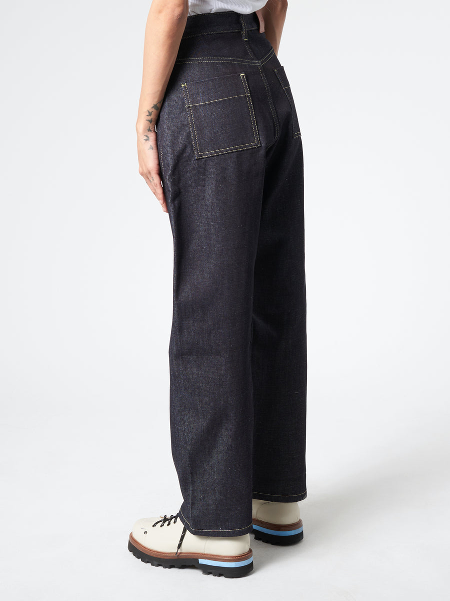 【関税込み】Studio Nicholson インディゴ Ruthe ジーンズ Ruthe Denim Pant in Worn Wash Indigo | Vintage Indigo Denim