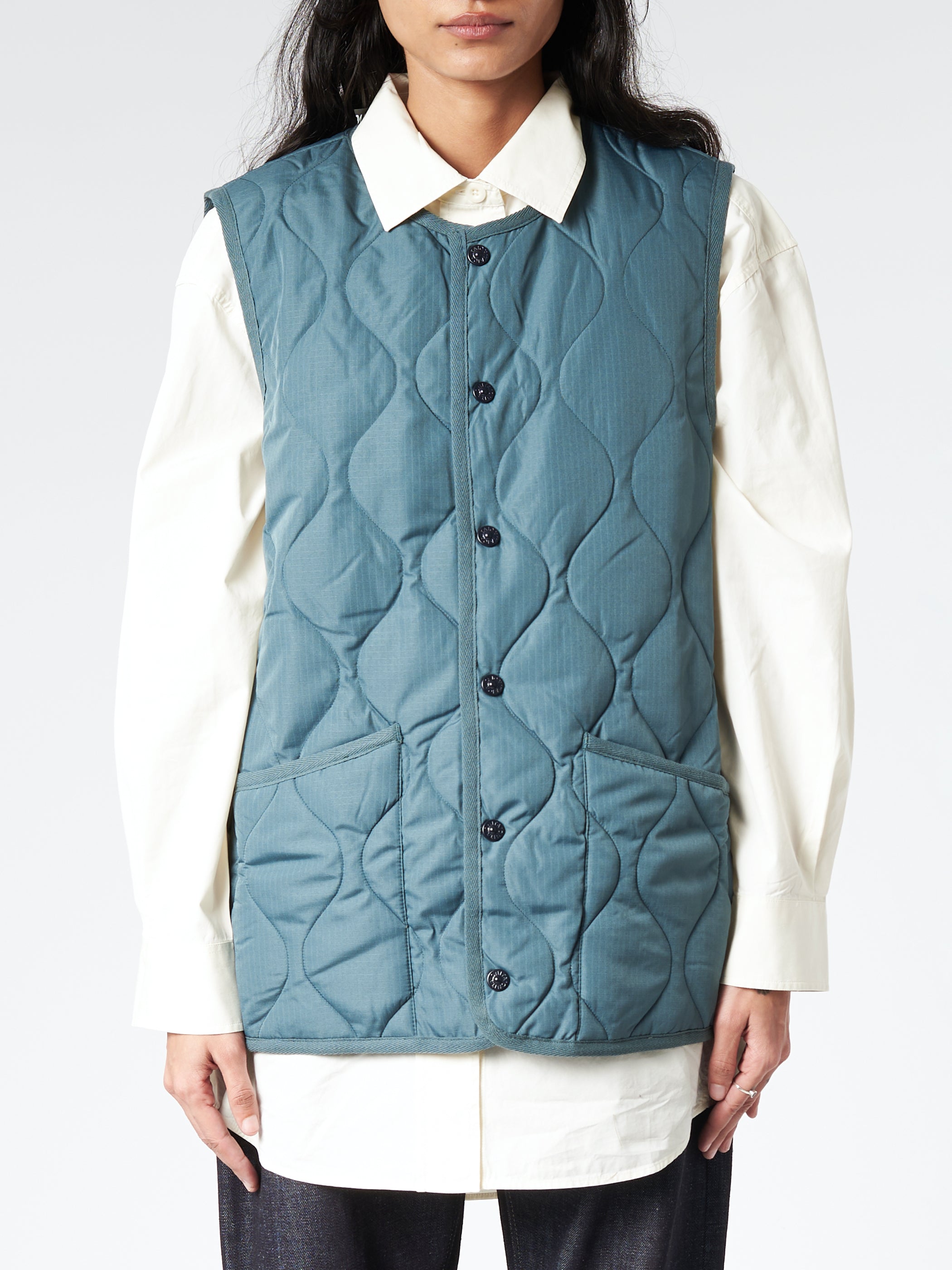 Military Crew Neck Down Vest