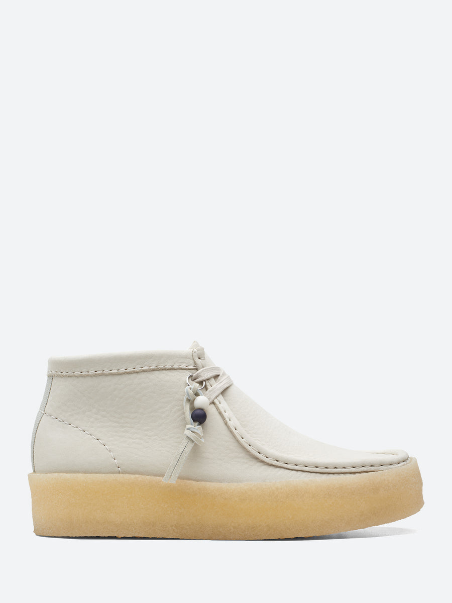 Clarks wallabee white leather shop
