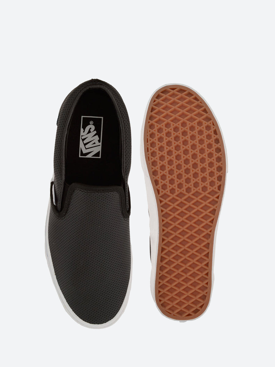 Vans Classic Slip-On in Perforated Black Leather – gravitypope
