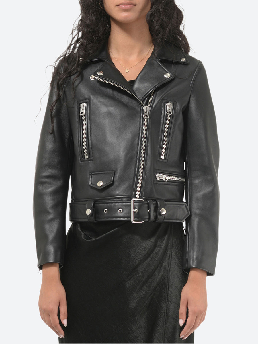 Acne Studios - Leather Biker Jacket in Black – gravitypope