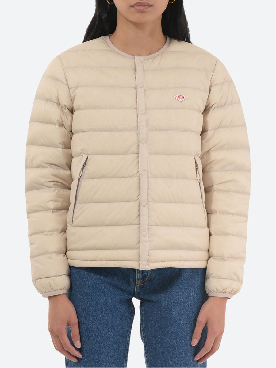 Danton - Women's Inner Down Crewneck Jacket in Oyster White