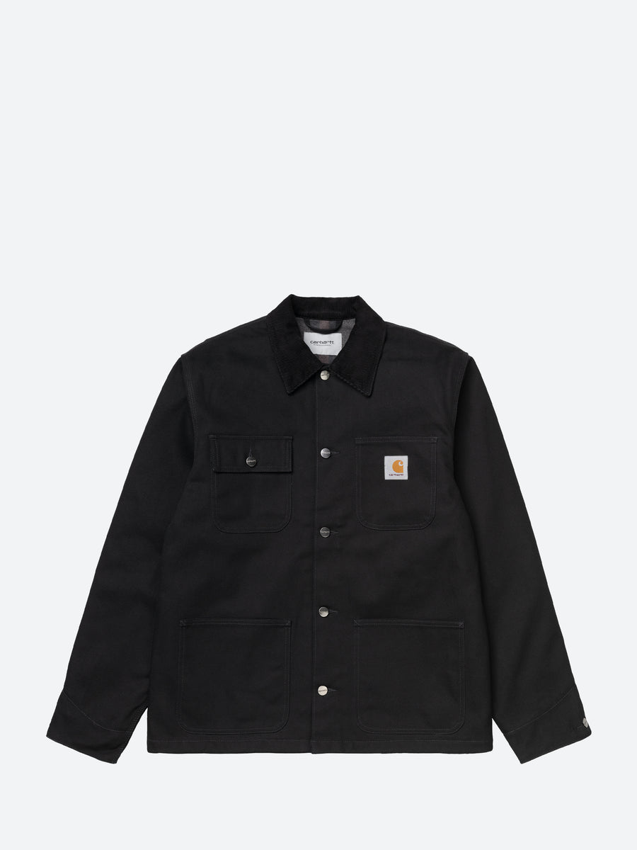 ジャケット・アウター Carhartt Michigan Chore Coat XL Carhartt WIP Michigan Chore Coat Spring Black Rinsed Canvas