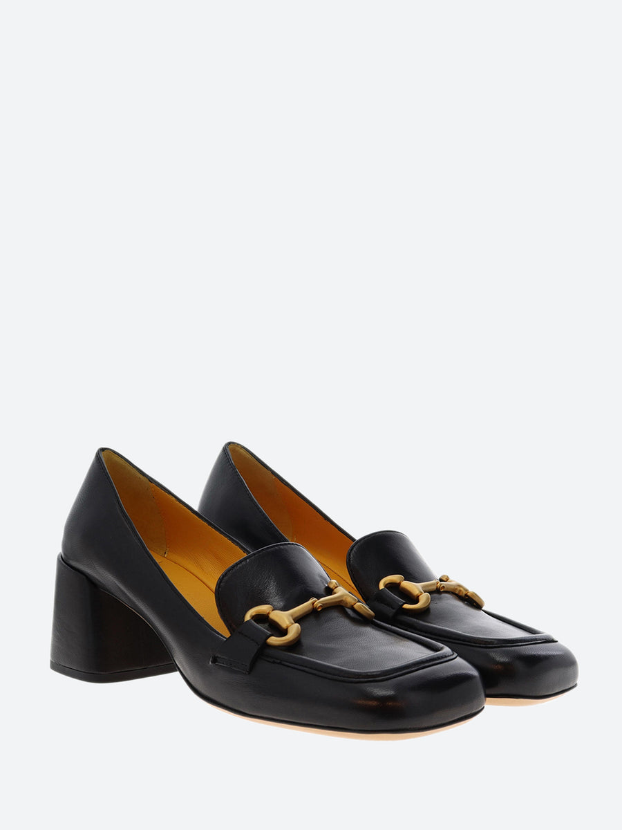 Mara Bini - Tania Heeled Loafer in Nero Seta – gravitypope