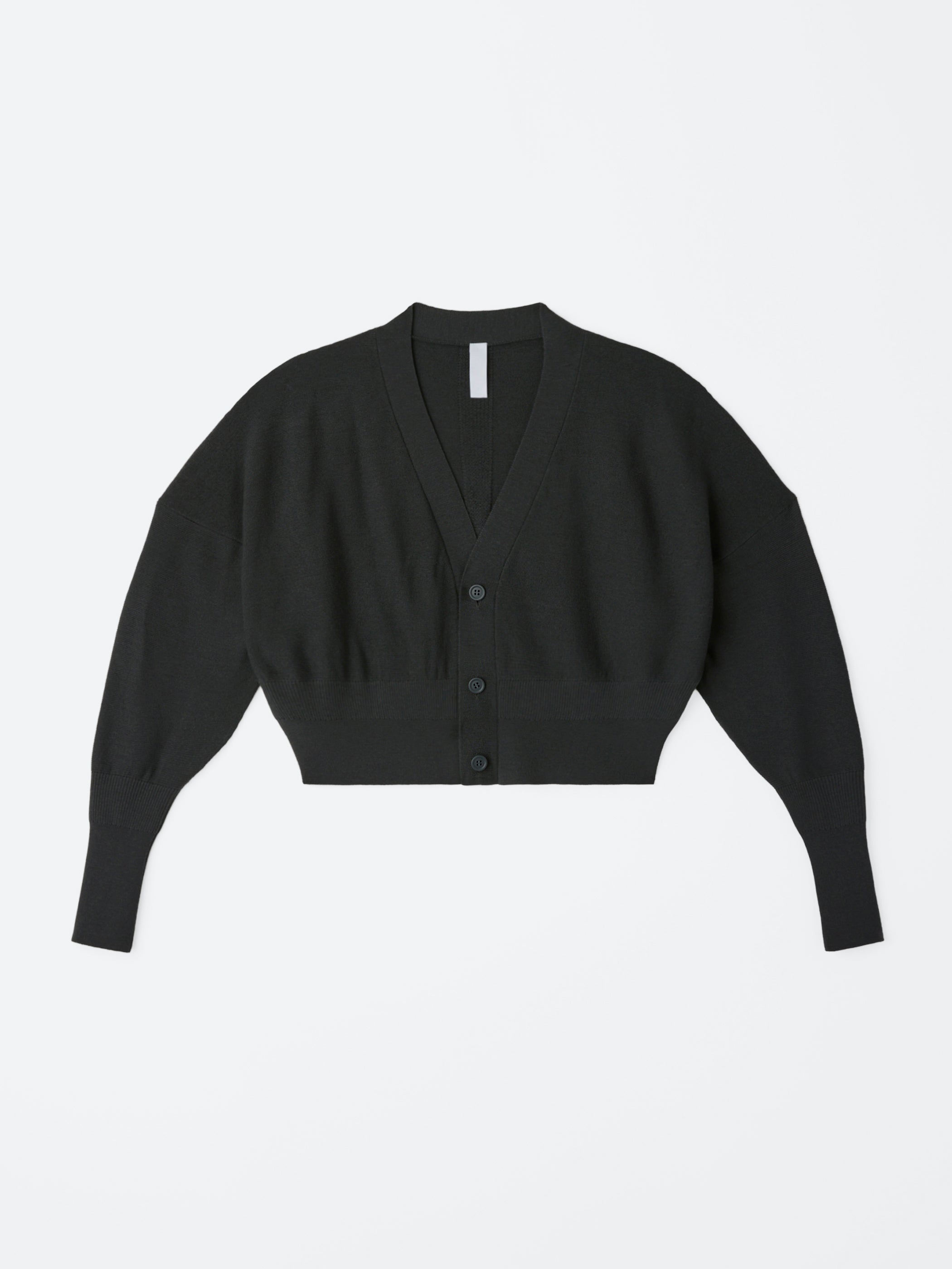 Wool Garter Cropped Cardigan