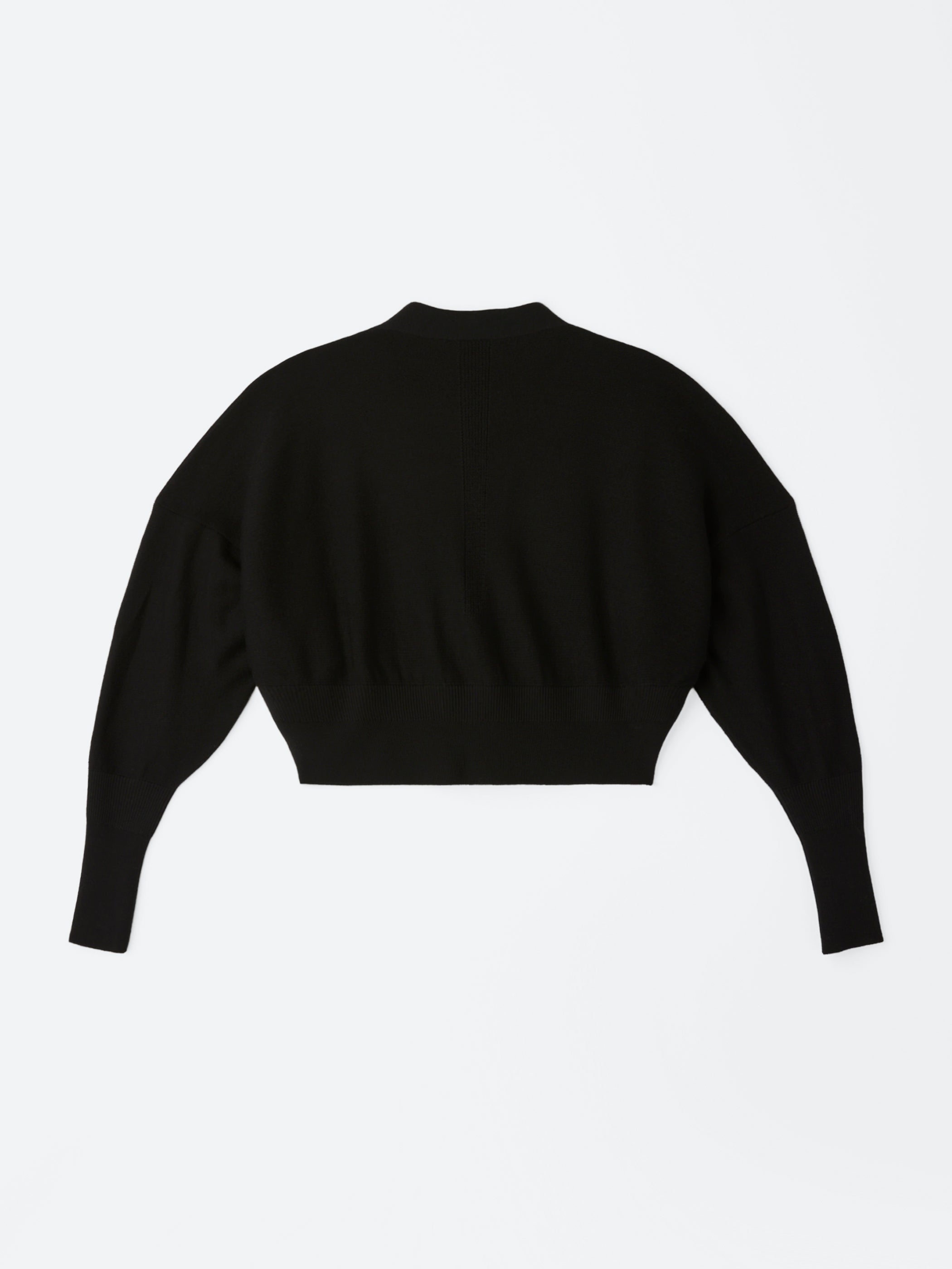 Wool Garter Cropped Cardigan