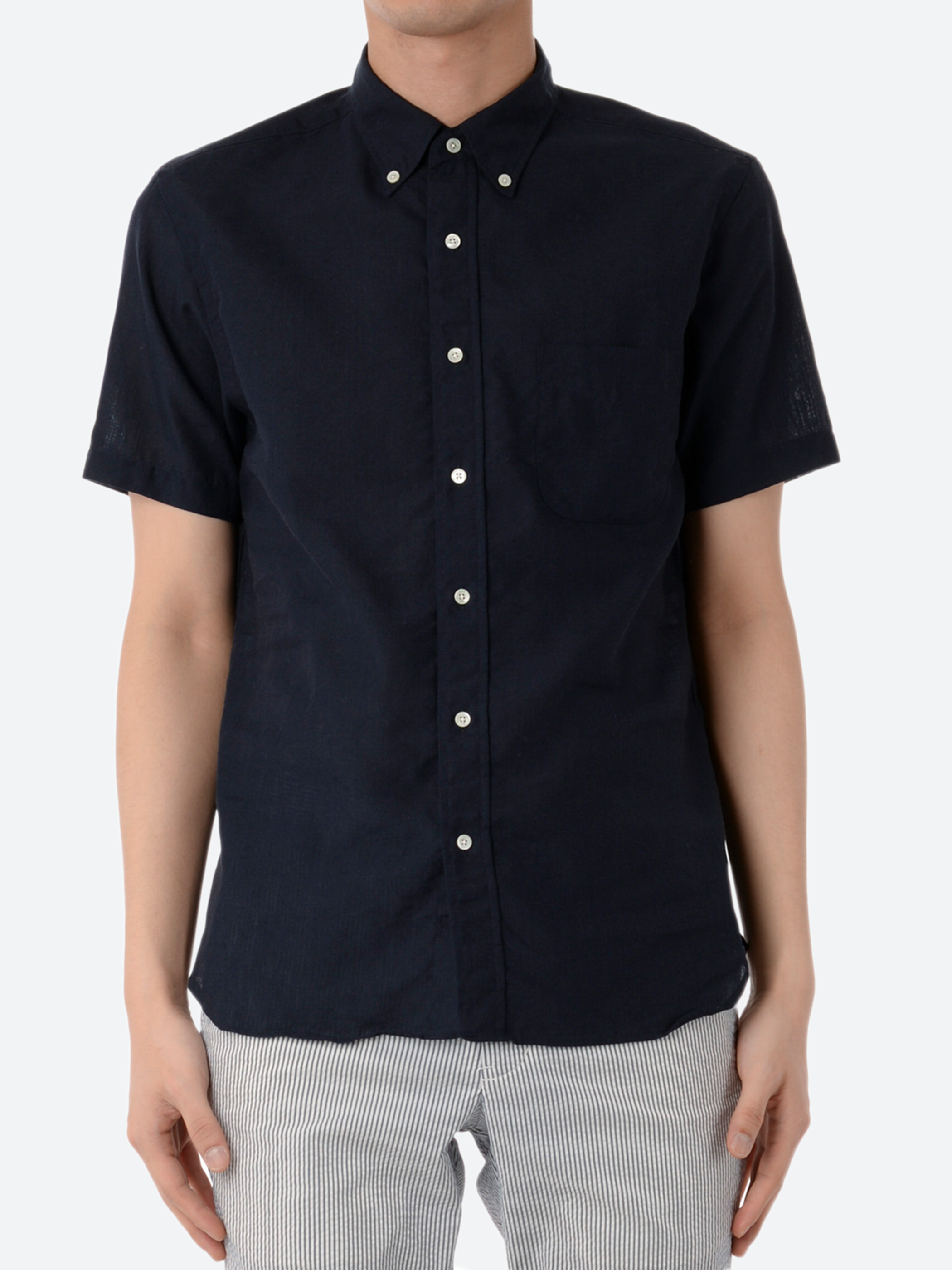 Linen Coolmax Button-Down Short Sleeve Shirt
