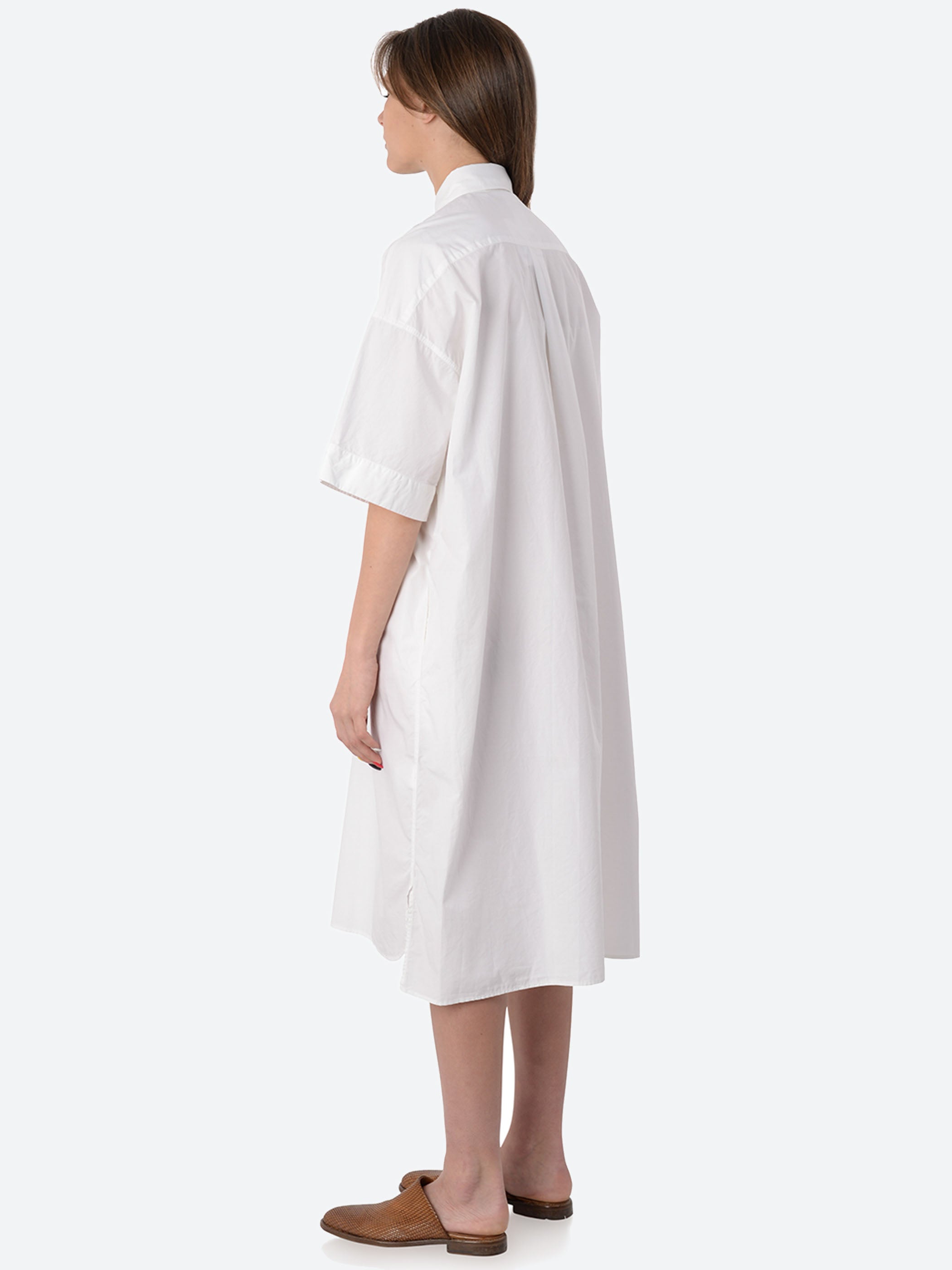 Cotton Poplin Pullover Shirt Dress