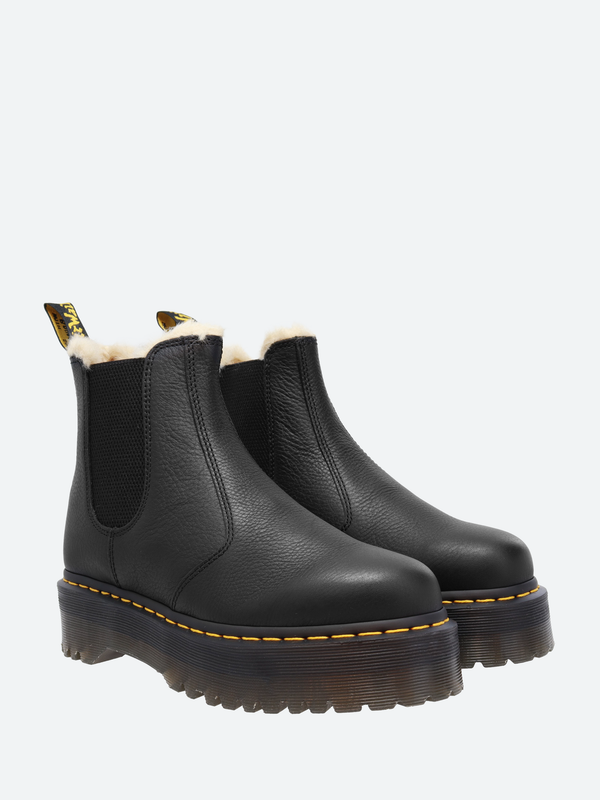 Black dr martens top with fur lining