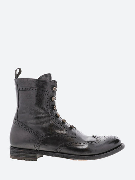 Officine Creative - Lexikon 131 Brogue Ankle Boots in Nero Ignis