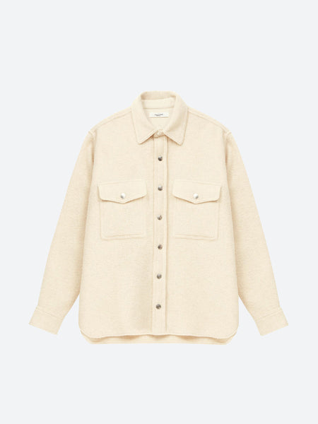 ★Isabel Marant★ Haveli Shirt Jacket Burgundy Ecru MA099822 Isabel Marant Étoile - Harveli Jacket in Ecru – gravitypope